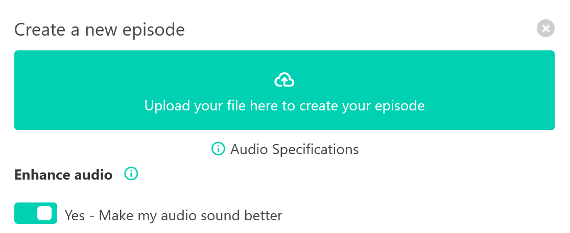 The switch to use Audio Enhance in Podhome