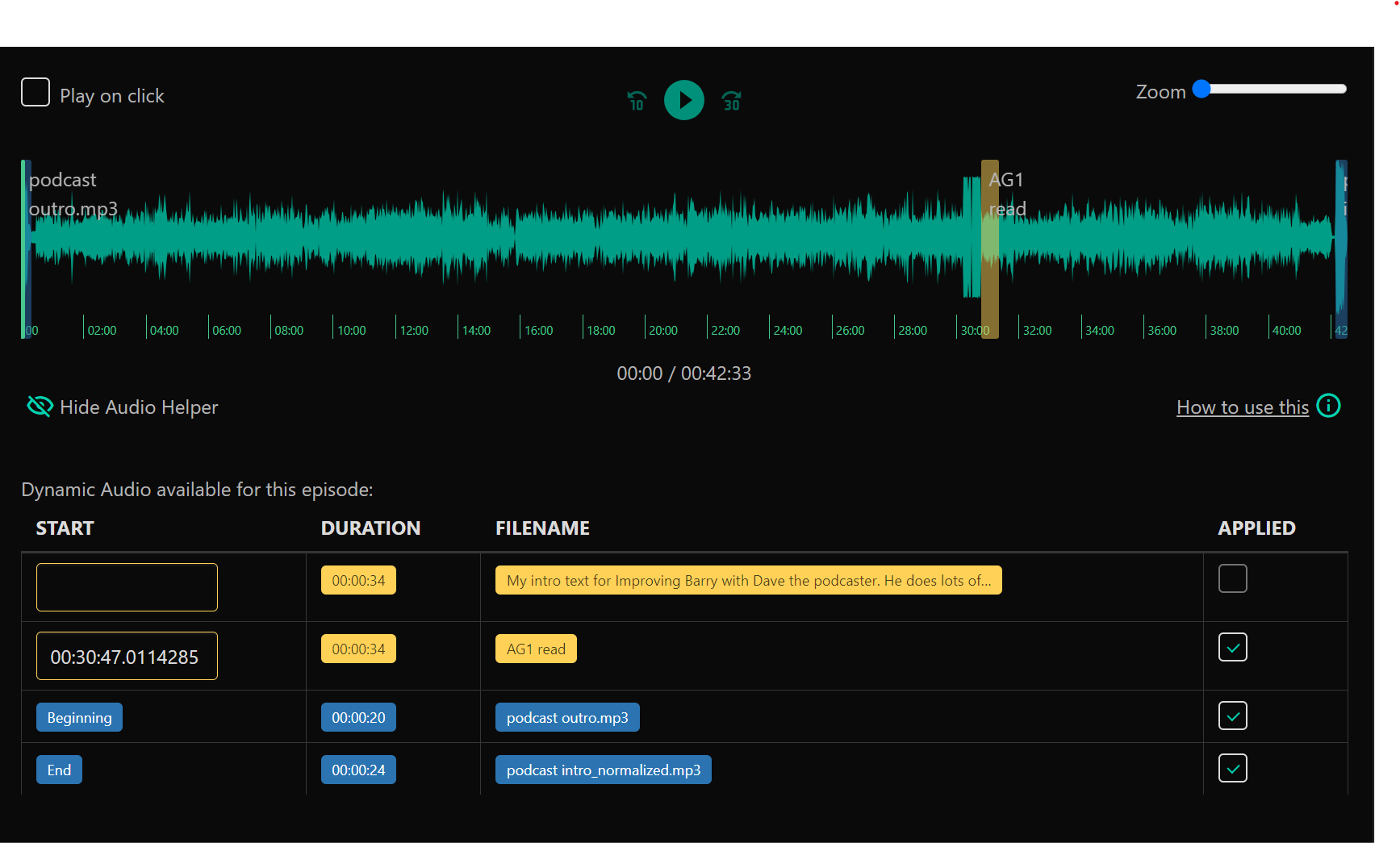 Dynamic audio tab in Episode Settings in Podhome