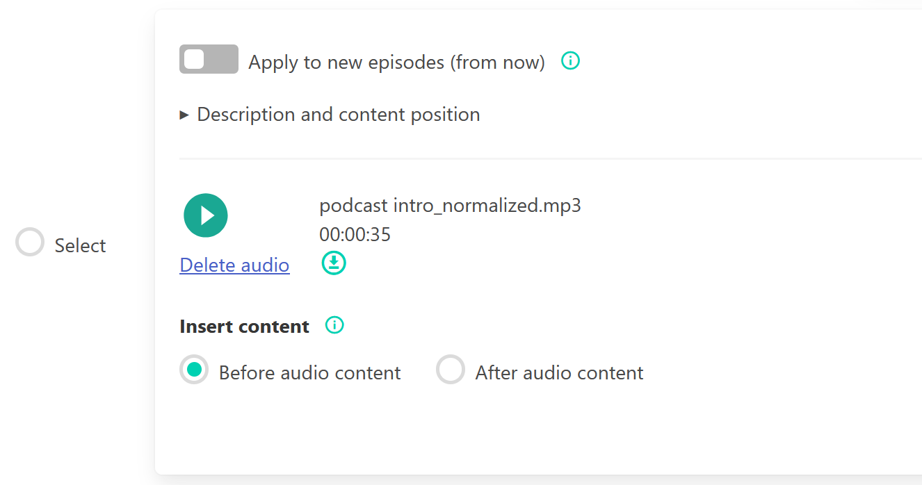 Dynamic Audio in Podhome