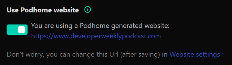 How to enable your Podhome Website in Podhome