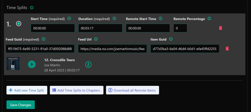 Value Time Splits in Podhome